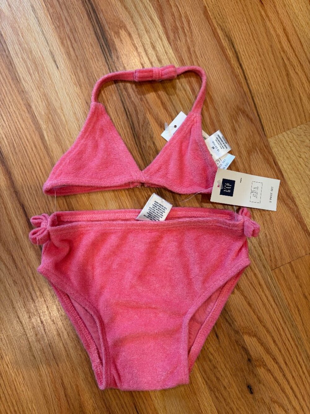 Vintage Baby Gap Pink Terry Cloth Bikini Swimsuit NWT 18-24M